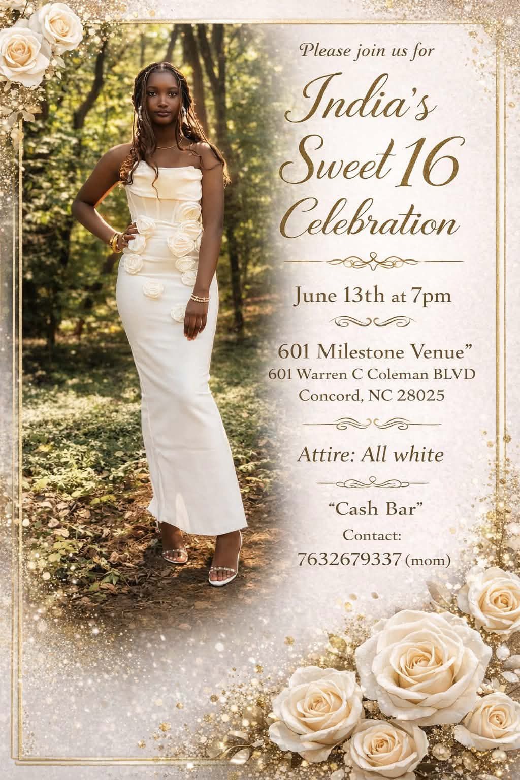 India's Sweet 16 Celebration flyer